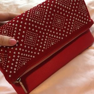 Red Studded Clutch